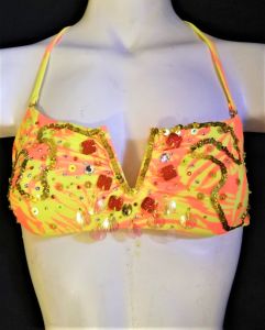 Kids Costumes to Hire - Neon Orange Tank Top - SMALL